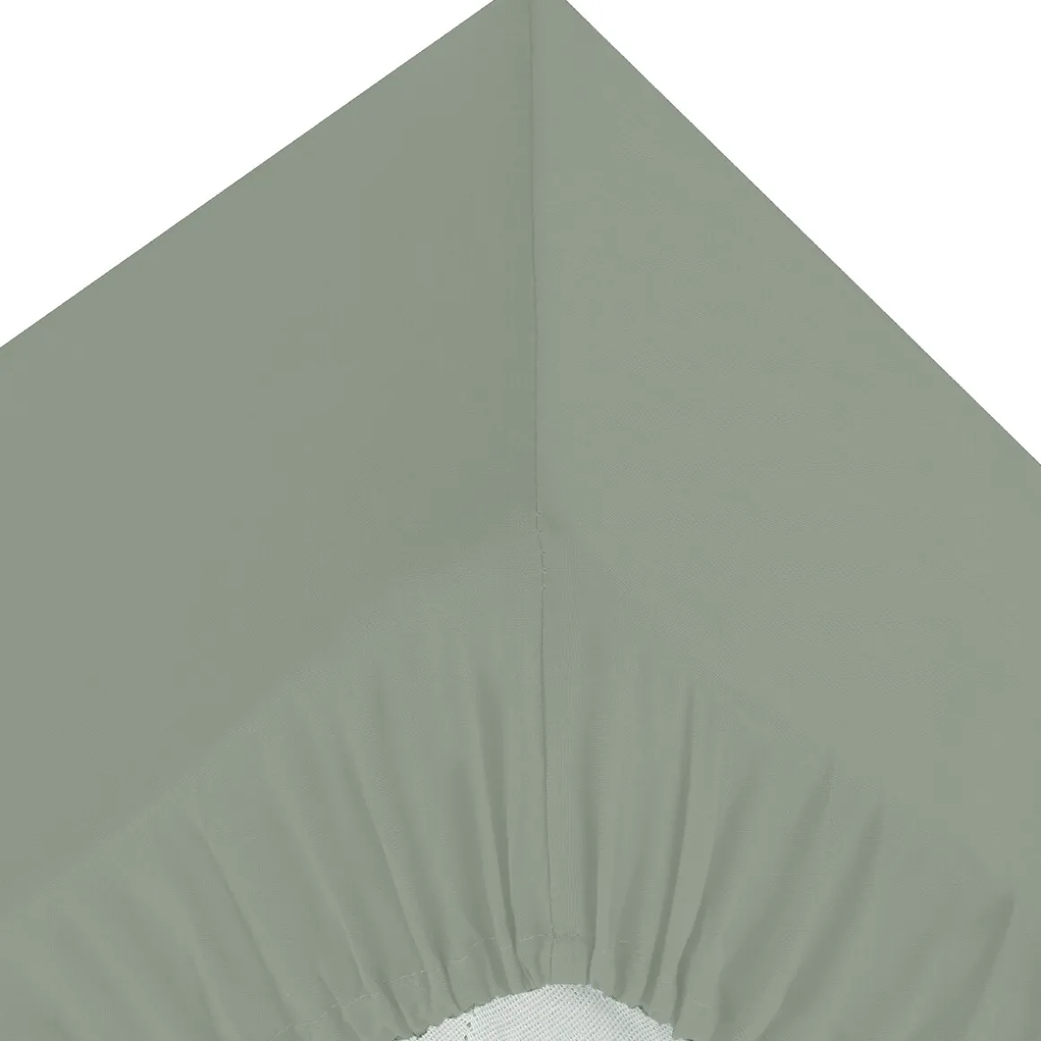 Sábana bajera ajustable verde de algodón percal