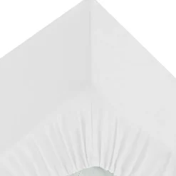 Sábana bajera blanco ajustable de algodón percal