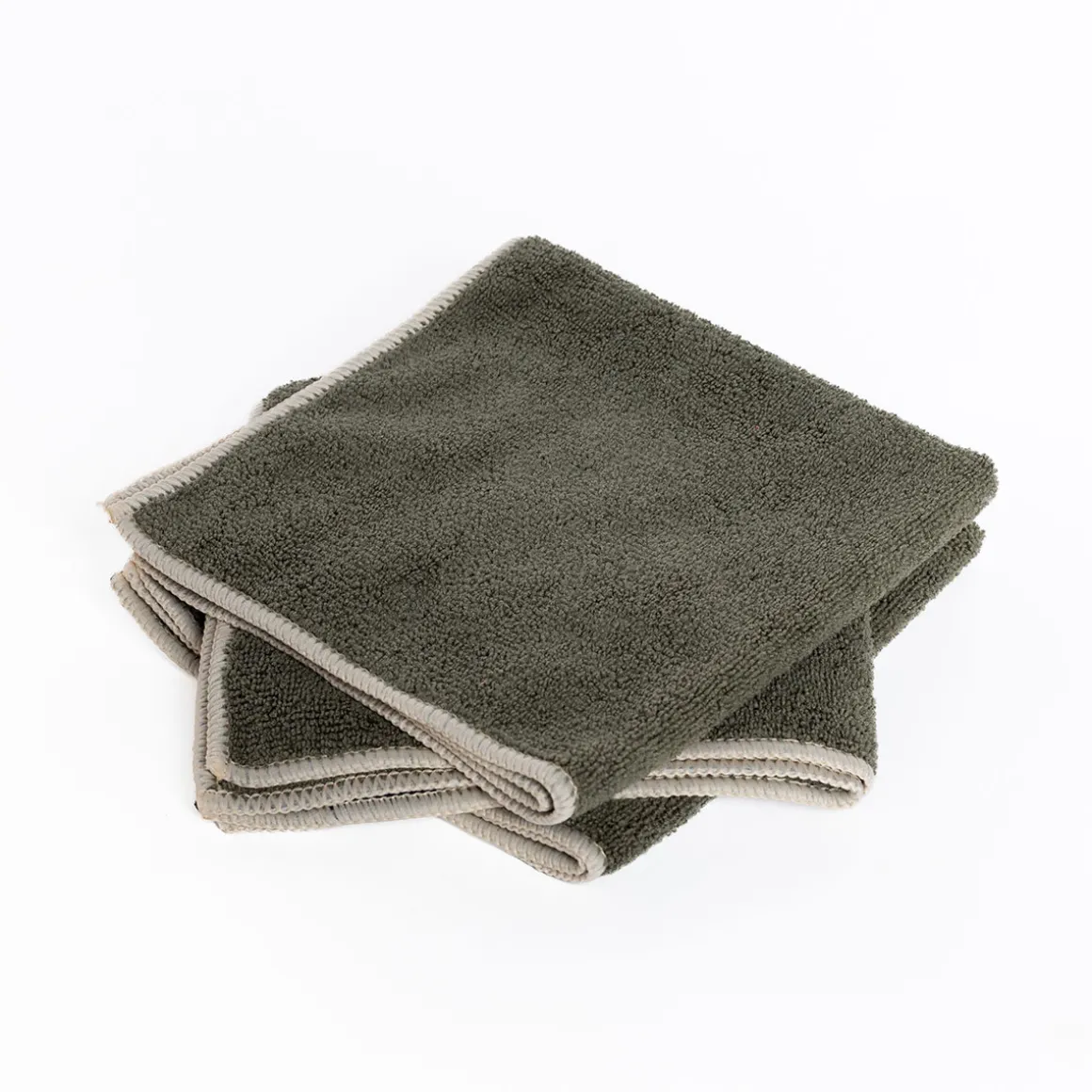 Set 3 bayas microfibra verde caqui 34x34cm