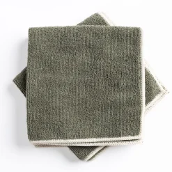 Set 3 bayas microfibra verde caqui 34x34cm