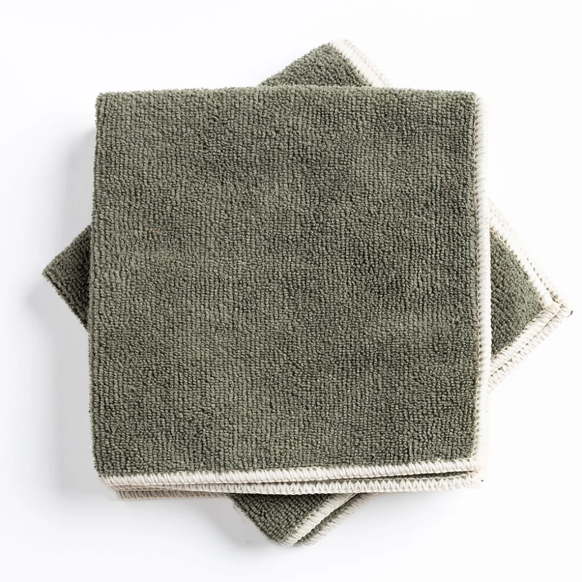 Set 3 bayas microfibra verde caqui 34x34cm