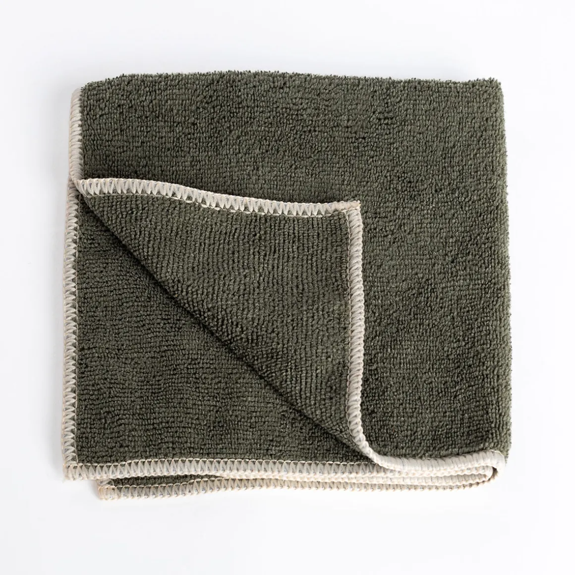 Set 3 bayas microfibra verde caqui 34x34cm