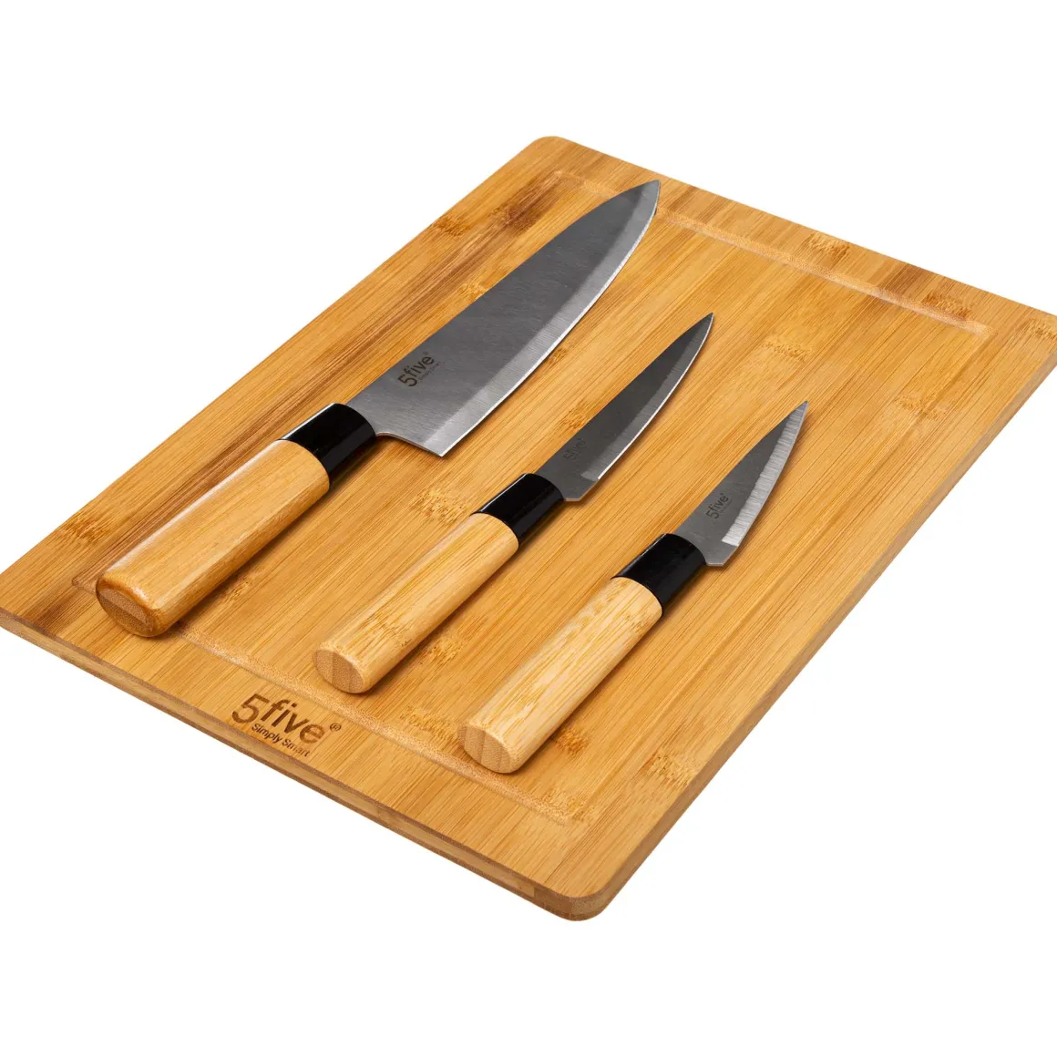 Set 3 Cuchillos Con Tabla Cortar 35X25Cm