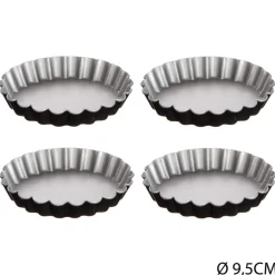 Set 4 Moldes Rizados Negros 9.5Cm