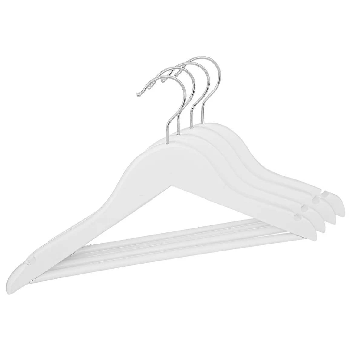 Set 4 Perchas Blancas De Madera