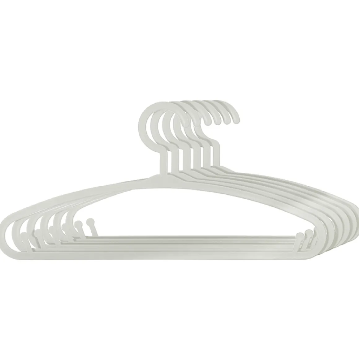 Set 6 Perchas Plástico Gris 28x13.5Cm