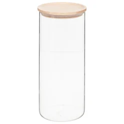 Set 3 tarros de vidrio con tapa de madera