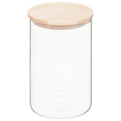 Set 3 tarros de vidrio con tapa de madera