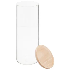 Set 3 tarros de vidrio con tapa de madera