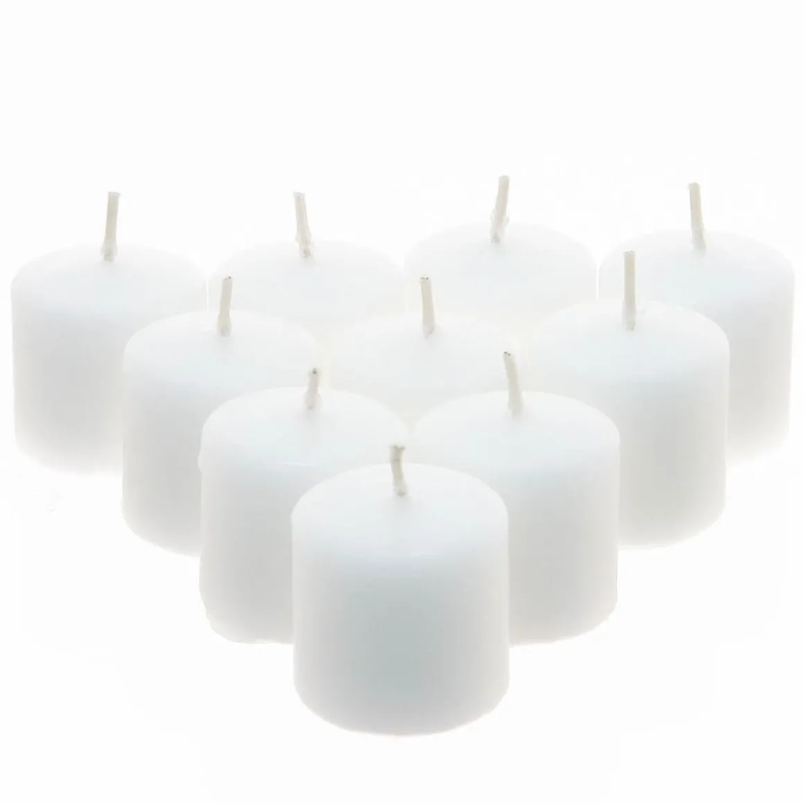 Set 10 Velas Blancas 3.8x3.8Cm
