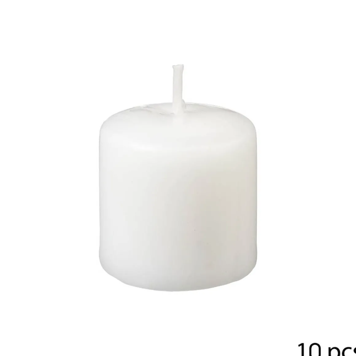 Set 10 Velas Blancas 3.8x3.8Cm