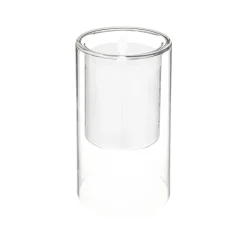 Set 3 velas led con portavelas de vidrio