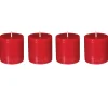 Set 4 Velas Rústicas Rojas 4.5Cm