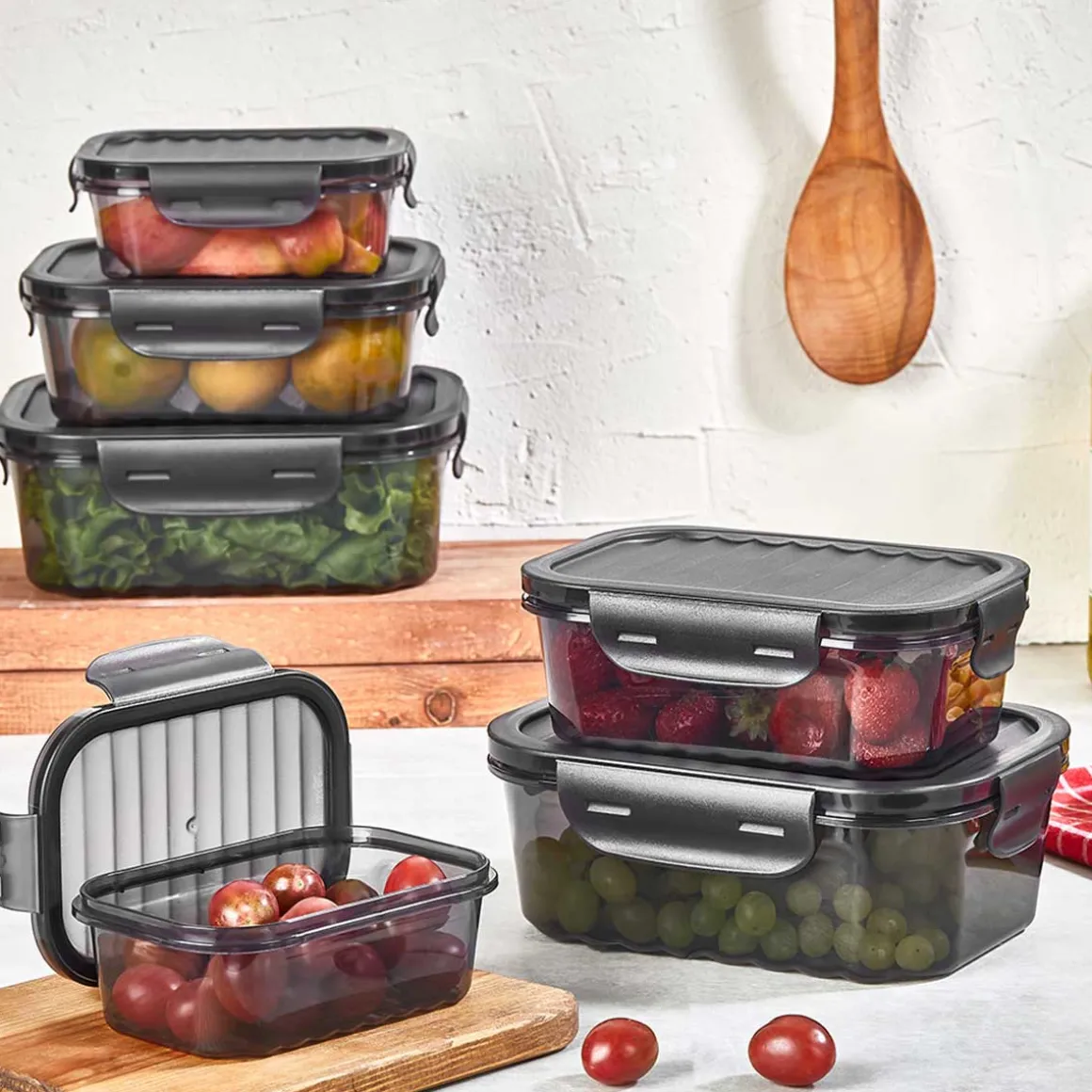 Set de 3 cajas herméticas gris