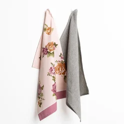 Set de 2 paños BELLISSIMA ANNABEL rosa 46x65cm