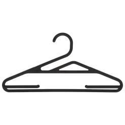 Set de 5 perchas de plástico negro