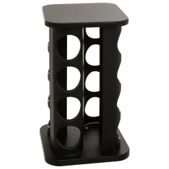 Set de 16 tarros negros con soporte giratorio