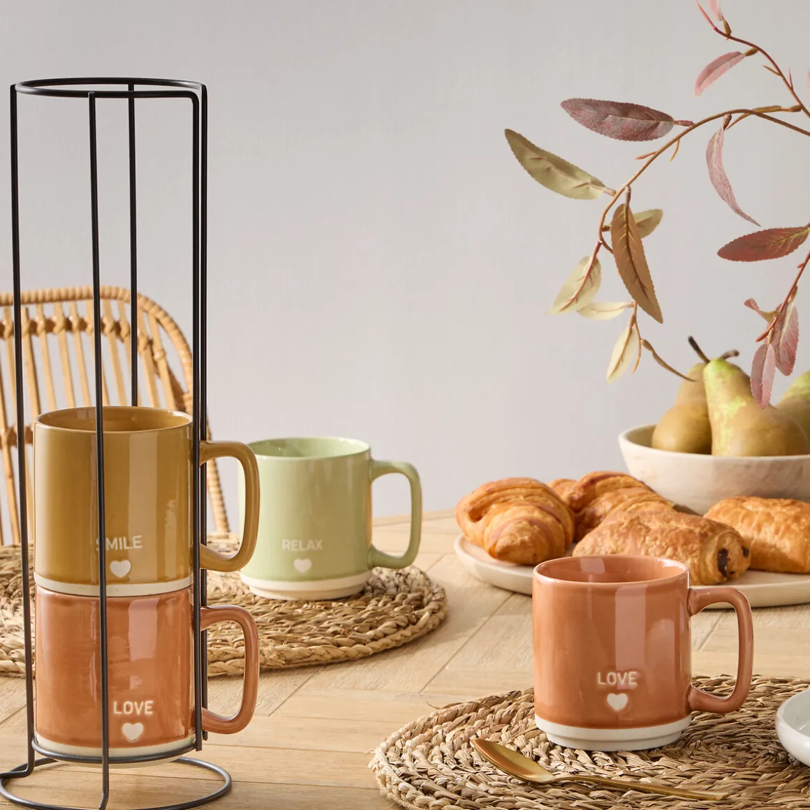 Set de 4 tazas con soporte RELAX 34cl