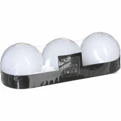 Set De 3 Velas Bolas Blancas 88G 6Cm
