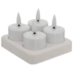 Set de 4 velas tealight led AITOR blanco