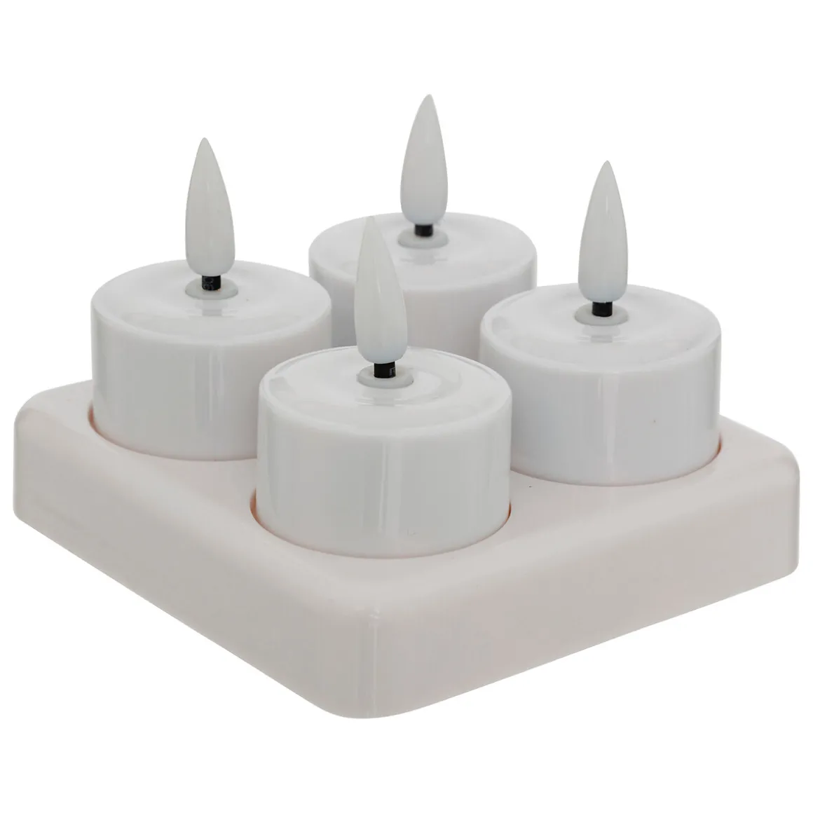 Set de 4 velas tealight led AITOR blanco