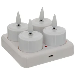 Set de 4 velas tealight led AITOR blanco