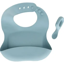 Set de babero y cuchara YUM azul