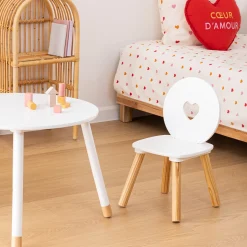 Silla Douceur Con Corazones Blanca