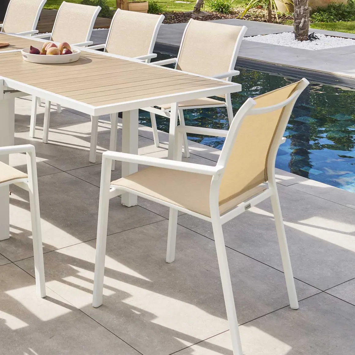 Silla ESSENTIA lino y blanco