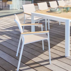 Silla ESSENTIA lino y blanco