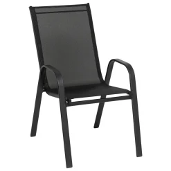 Silla gris antracita de metal y textileno