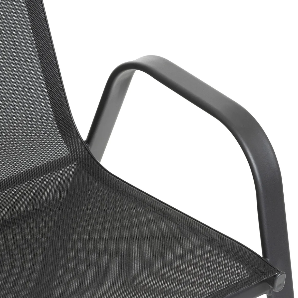 Silla gris antracita de metal y textileno