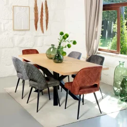 Silla KAI de terciopelo ámbar