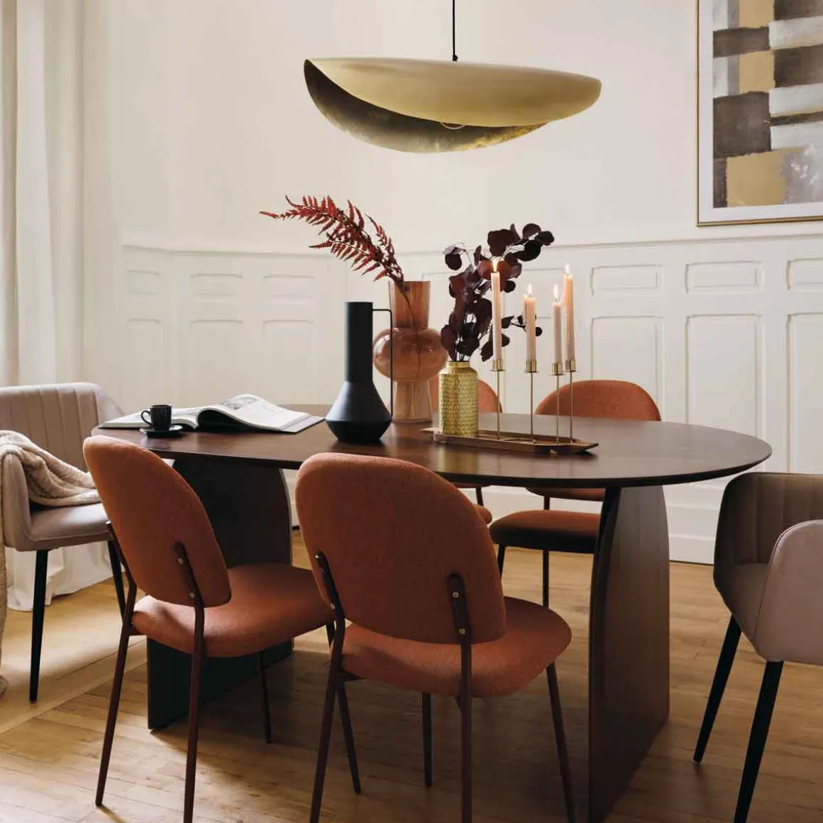 Silla KAMILI tejido ámbar