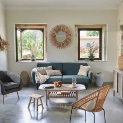 Silla KEKO natural de ratán y metal