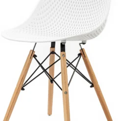Silla Mezy Blanca Con Patas De Madera