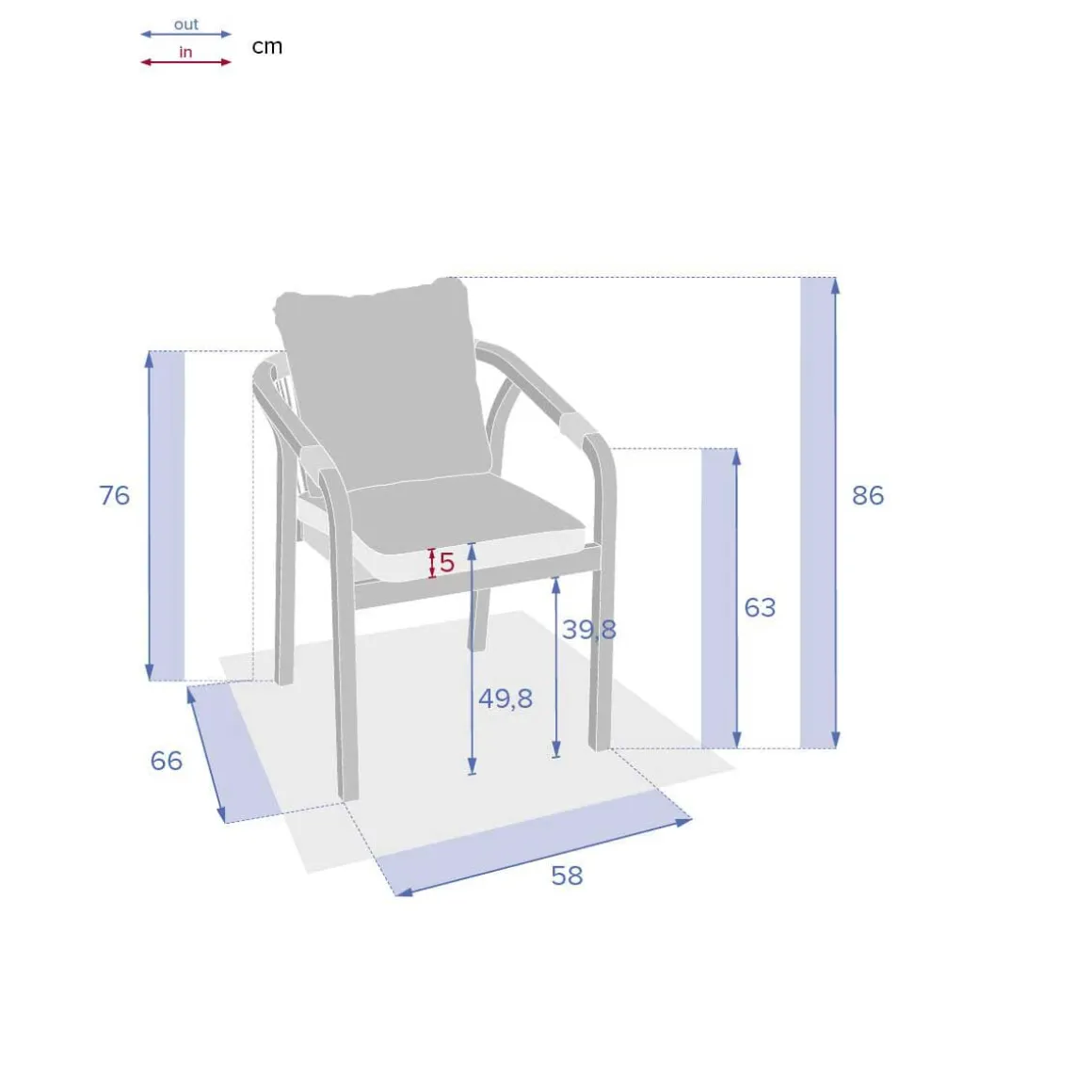 Silla PAPOUASIE gris pardo de madera acacia