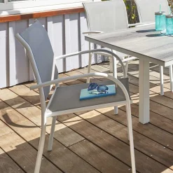 Silla PIAZZA galet y blanco