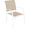 Silla PIAZZA lino y blanco