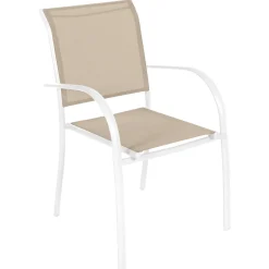 Silla PIAZZA lino y blanco