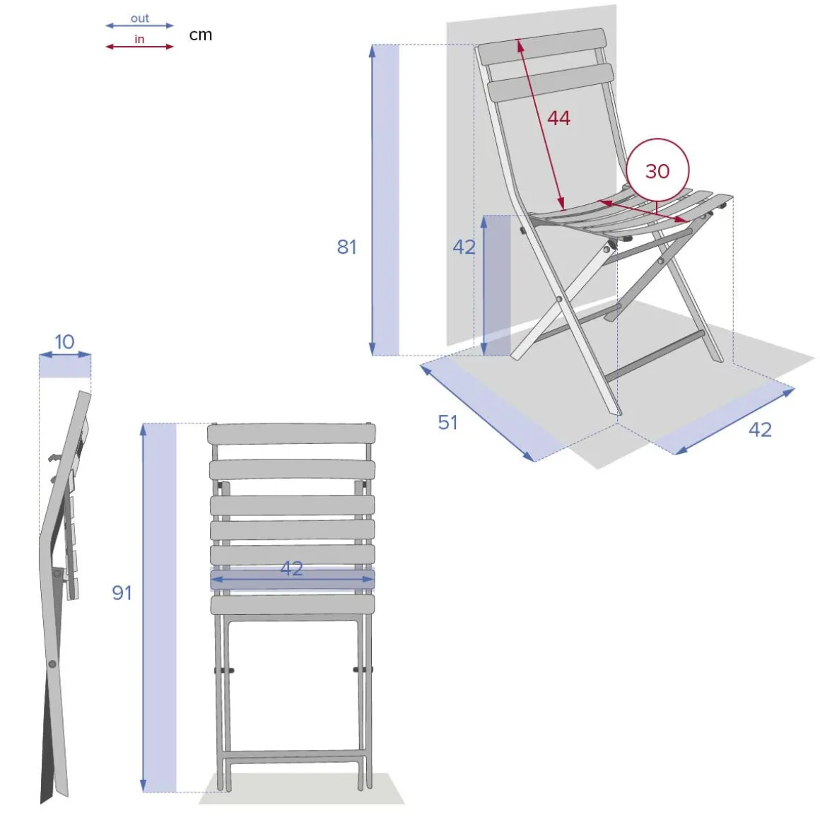 Silla plegable GREENSBORO argile