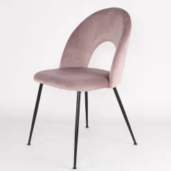 Silla RAVEN de terciopelo rosa