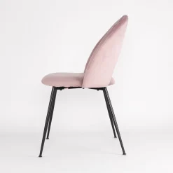 Silla RAVEN de terciopelo rosa