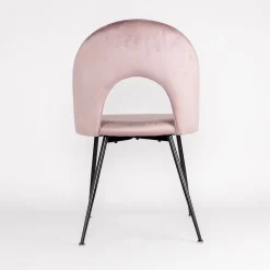Silla RAVEN de terciopelo rosa