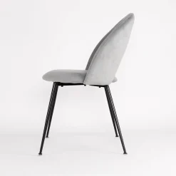 Silla RAVEN de terciopelo gris