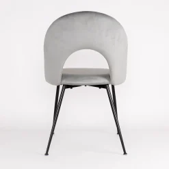 Silla RAVEN de terciopelo gris