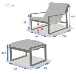 Silla relax LAMBINIO gris grafito