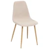 Silla ROKA beige de terciopelo