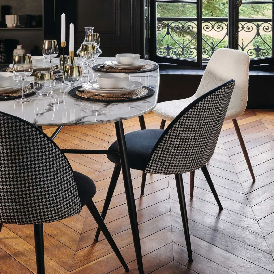 Silla Roka De Pelo Blanco 44x51x85Cm