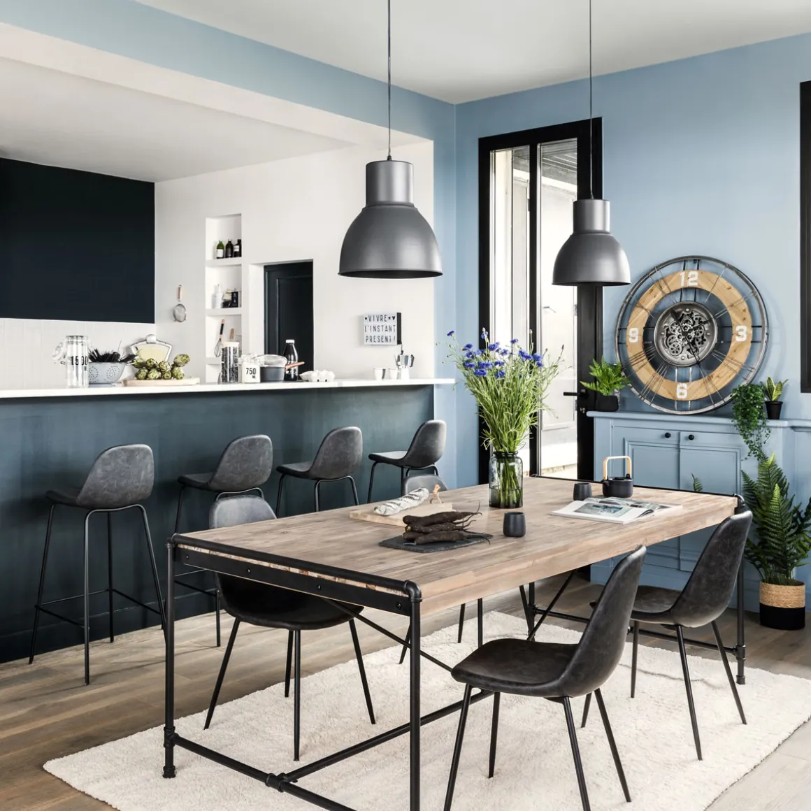 Silla Vladi Efecto Cuero Gris 53x43x82Cm